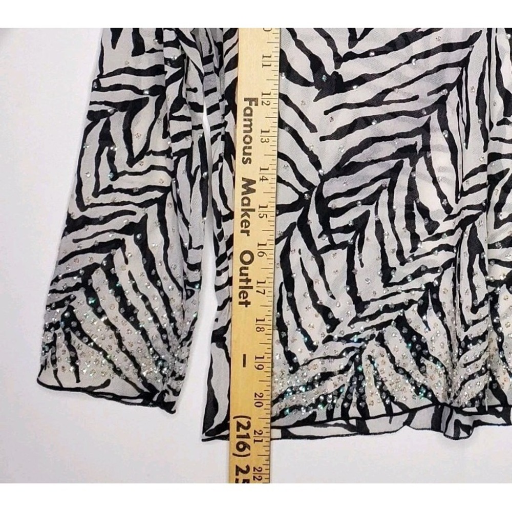 Vtg 90s Express Mesh Top‎ Women Large Zebra Sparkle Bratz Grunge Baddie Y2K - Picture 5 of 8